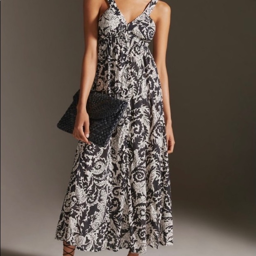 COPY - NWT ANTHROPOLOGIE V-NECK MAXI DRAMA DRESS. 1X plus